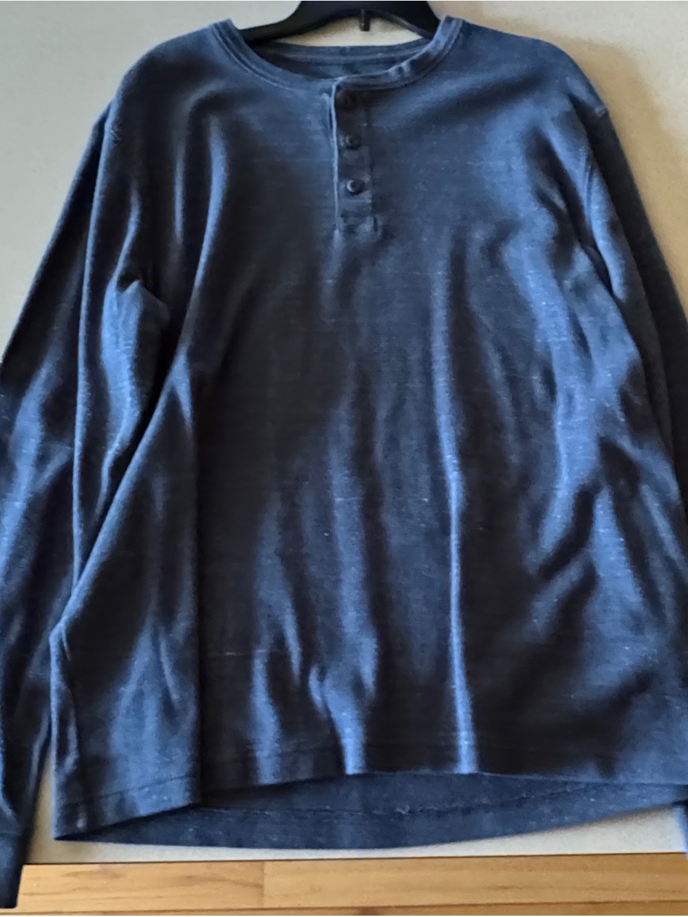 Sonoma Dark Navy Long-Sleeve Henley Shirt